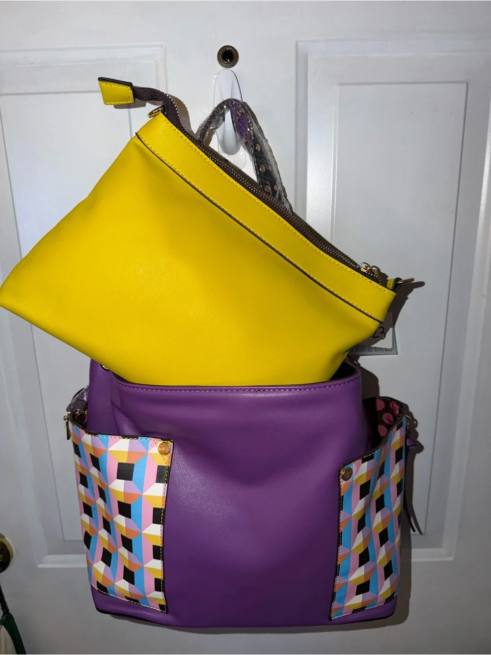 Nicole Lee Purple Shoulder Bag with Colorblock Accent